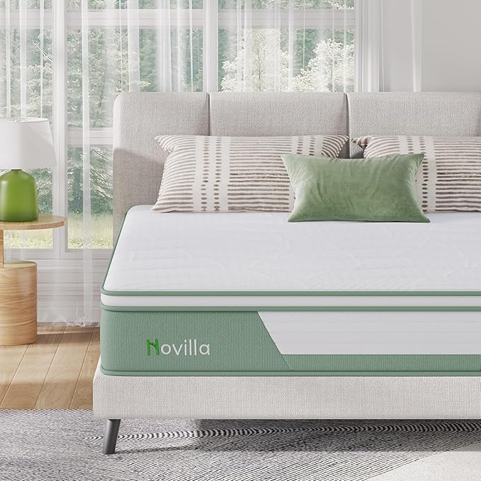 Novilla Mattress Full, 12 Inch 5-Zone Hybrid Mattress with Gel Memory Foam for Pressure Relief & Cool Night, Midume Firm Full Mattress in A Box