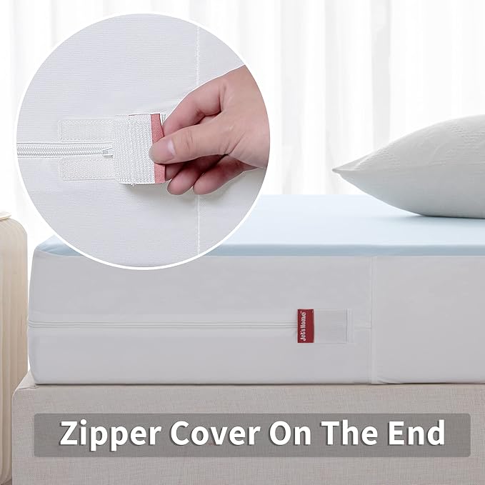 JET'S HOME Twin Zippered Mattress Encasement - 6 Sided Waterproof Mattress Protector with Zipper - Machine Washable Mattress Cover Fits 10-15 Inches