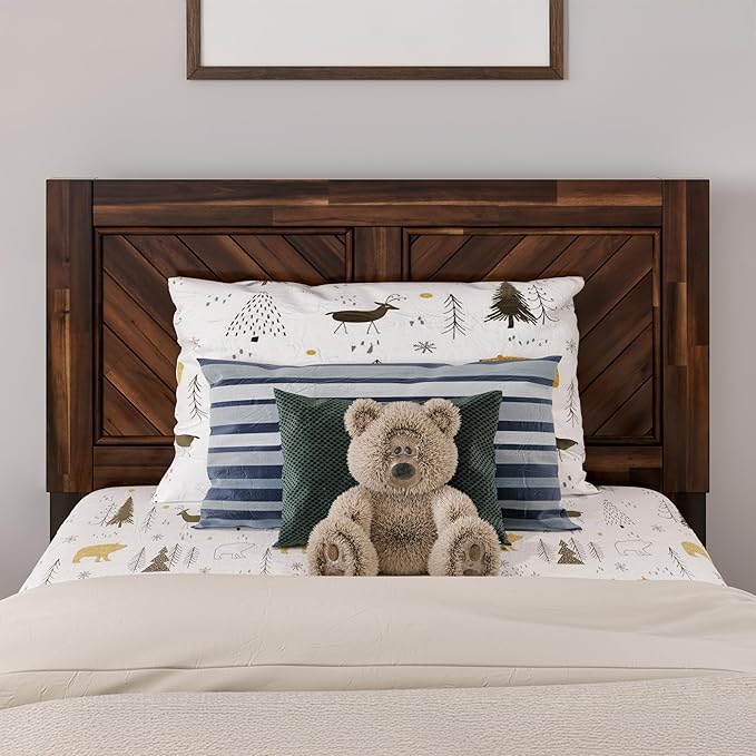 AFI, Canyon Twin Solid Wood Rustic Farmhouse Headboard, Barnwood
