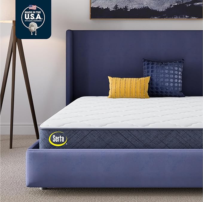 Serta Five Star Mattress Tranquility 8-Inch Medium – Full– Zoned Lumbar Support, Cooling Foam, Pressure Relief – Bed-in-a-Box –100 Night Trial, 10-Year Limited Warranty