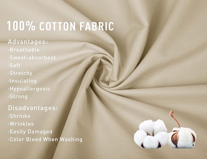 Sunflower Body Pillowcase 100% Cotton Long Pillow Cover/Case Envelope Closure 1 Pack, 20×54 inches Light Brown, Soft and Breathable