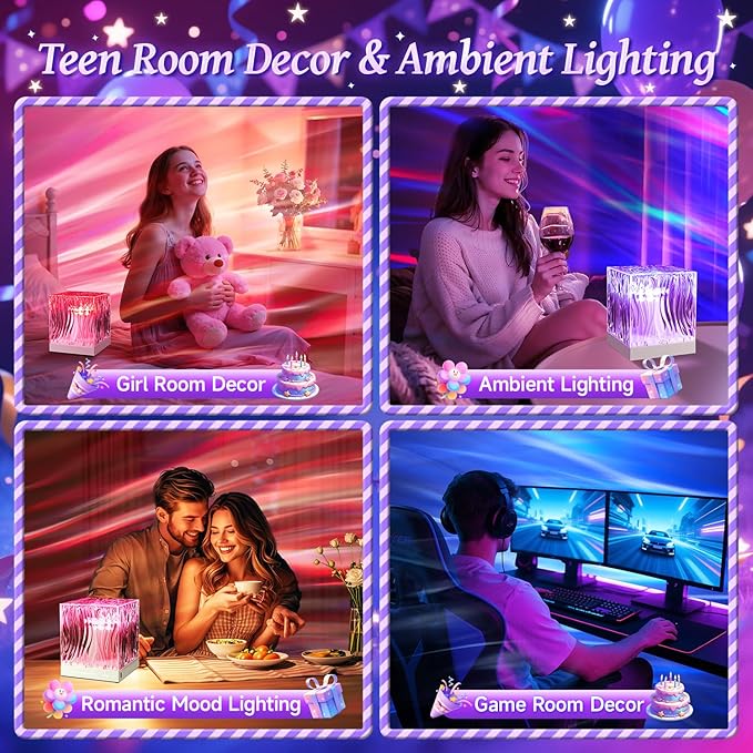 Northern Lights Projector Aurora Light Projector, 18-Color Sunset Lamp Cool Stuff for Teen Girls Game Room Decor for Teen Girls, Mood Lighting Galaxy Projector for Bedroom Decorations, Boy Girl Gifts