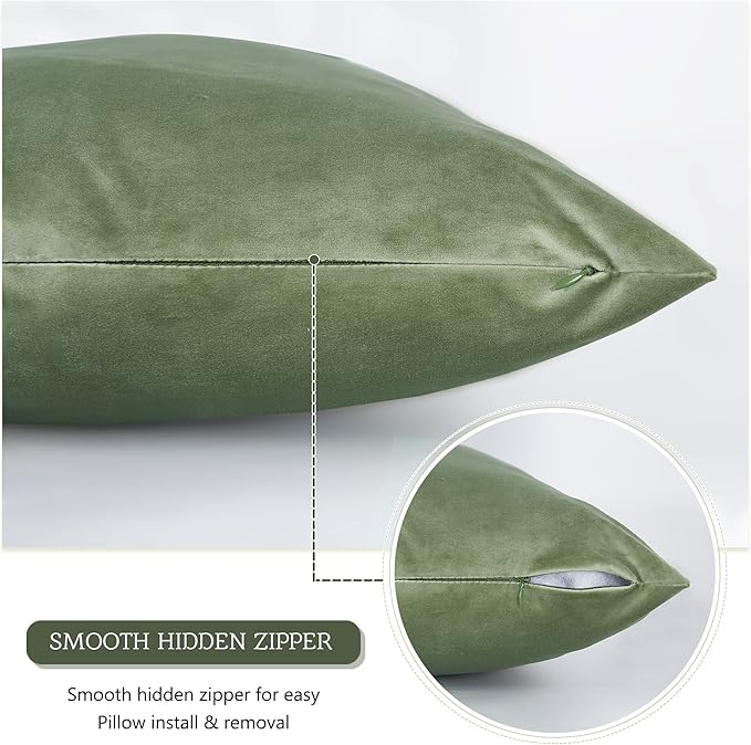 StangH Sage Green Body Pillow Cover, 20 x 54 Velvet Pillowcover Soft Body Pillow Protectors for Baby/Pregnancy Bed Large Pillowcases for All Seasons, 20 x 54-inch, 1 Piece
