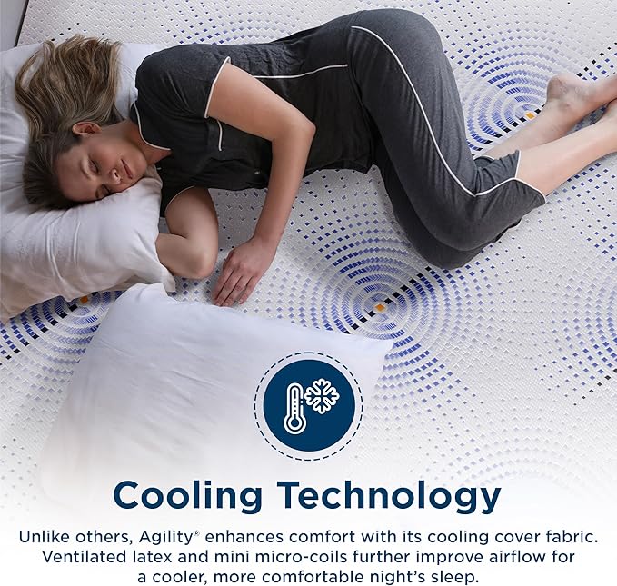 Therapedic Agility Hybrid Mattress – Queen Size 11 Inch with Cooling Comfort, Pressure Relief Support, and Motion Isolation – CertiPUR-US® & Oeko-TEX® Certified