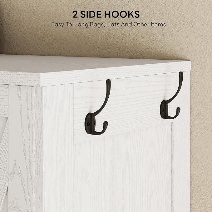 LIKIMIO Armoire Wardrobe Closet 70 Inches, Large Storage with Mirror, 2 Doors, Drawer, and Shelves, Modern Bedroom Freestanding Wooden Wardrobe Combination with Hanging Rail, White