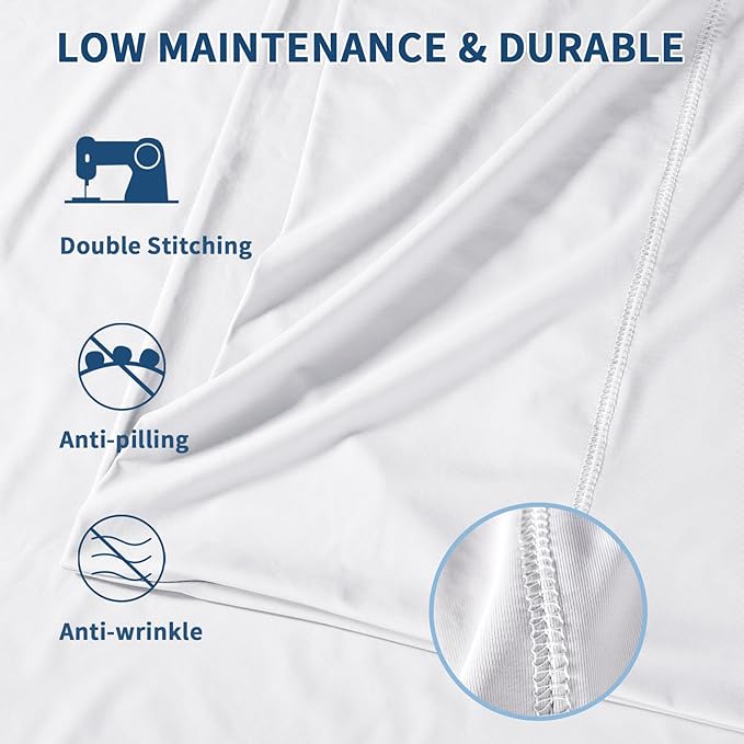Premium Cooling Pillowcases King Size Set of 2 for Hot Sleepers&Night Sweats Beauty Sleep Reduces Wrinkles&Frizz Softer Than Silk Pillow Cover Oeko-TEX Certified White Breathable