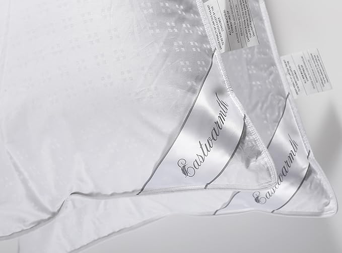 Natural Goose Down&Feather Pair Pillows Insert, Set of 2 Bedding Soft Pillows 100% Soft Cotton Queen 20x30in