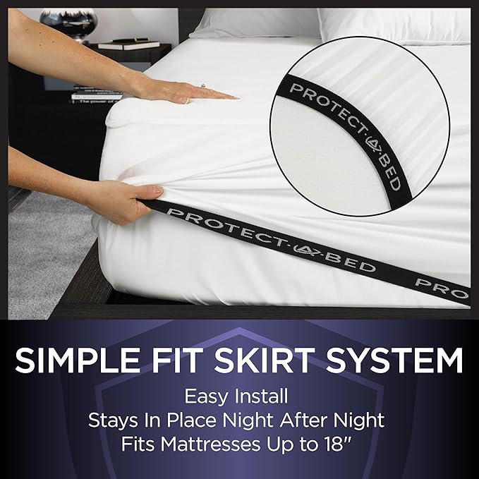 Protect-A-Bed Essential Mattress Protector King, Dust Mite Resistant, Noiseless and Odor-Resistant Mattress Cover, 100% Waterproof Top, Machine Washable, Fits 11"-18" Mattresses