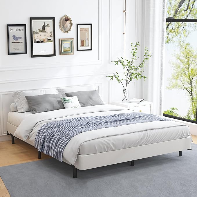 ALDRICH 5 Inch Heavy Duty Metal Box Spring Mattress Foundation 3000lbs Max Weight Capacity/Non-Slip/No Noise/Easy Assembly/Easy Clean Cover,Full