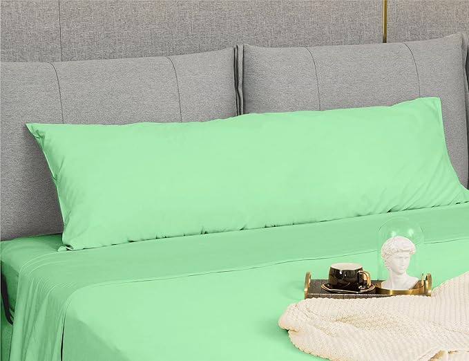 Sunflower Body Pillowcase 100% Cotton Long Pillow Cover/Case Envelope Closure 1 Pack, 20×54 inches Green Ash, Soft and Breathable