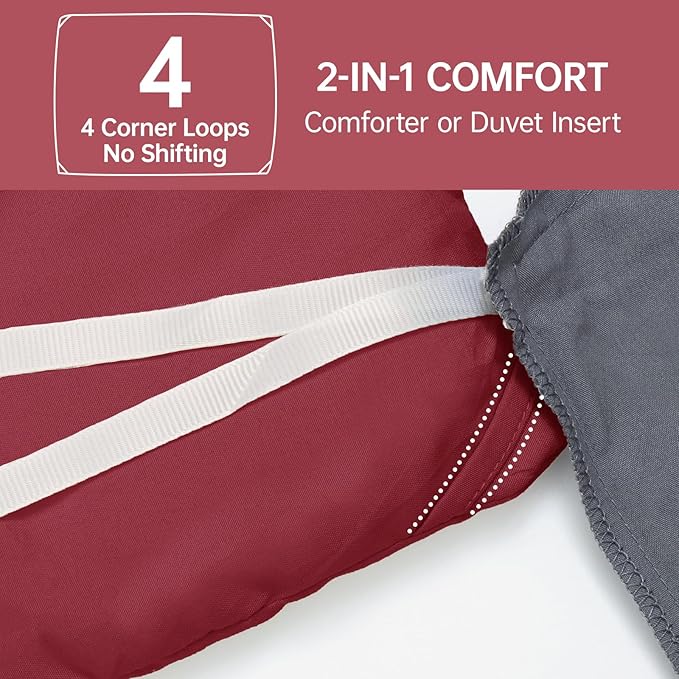 MUXHOMO Queen Comforter Set, All Season Ultra Soft Down Alternative Bedding - 3 Piece Lightweight Bed Set Includes 1 Comforter (90"x90") and 2 Pillow Shams (20"x26"), Burgundy Red