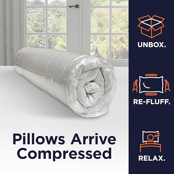 Amazon Basics Square Hypoallergenic Pillow Insert, Sofa Bed Couch Decorative Stuffer, 18 inch, Machine Washable, Compressed, Soft, 4-Pack