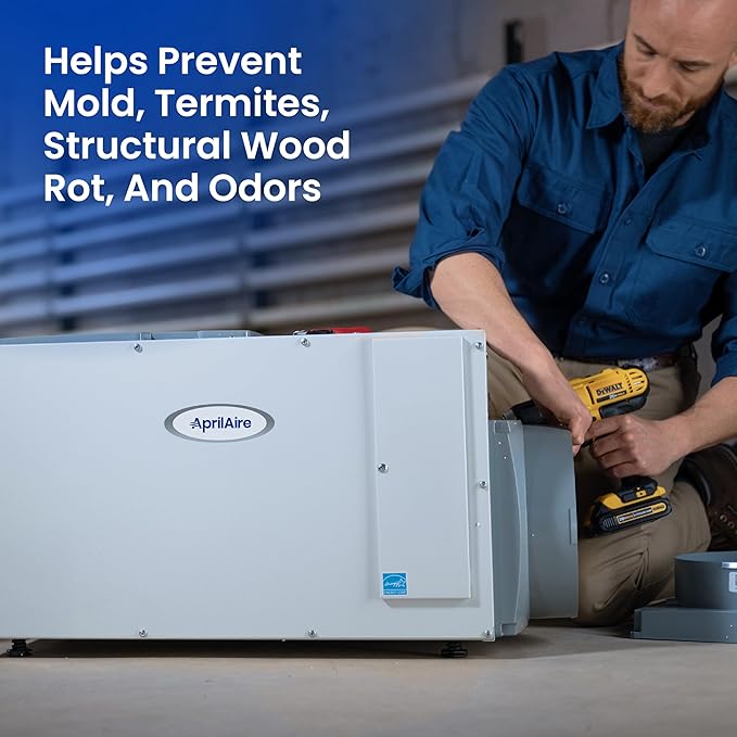 AprilAire E100 Pro 100-Pint Whole-House Dehumidifier, Energy Star Certified, Commercial-Grade Whole-Home Dehumidifier for Basement, Crawlspace, or Whole House up to 5,500 sq. ft.