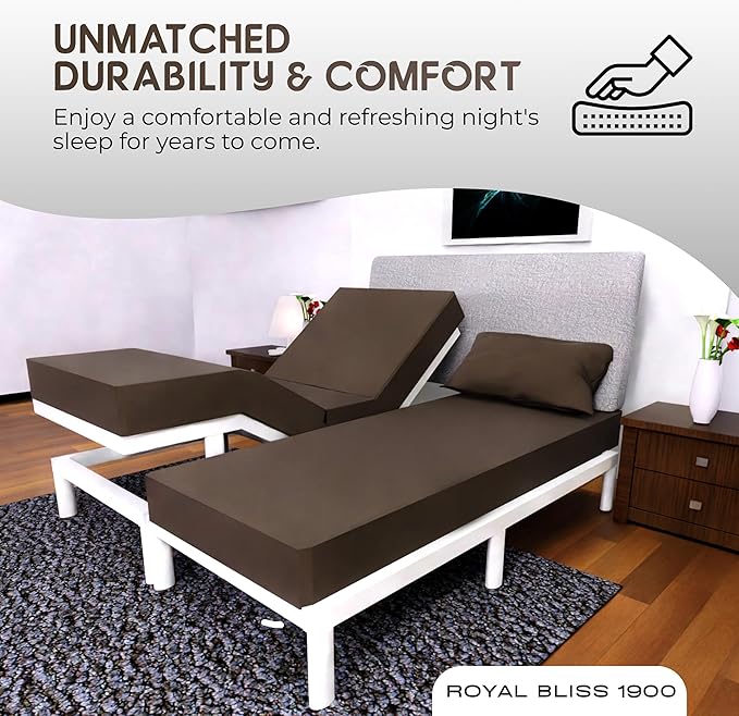 Split California King Sheets Sets - 5 Pcs Set - Split California King Sheets Sets for Adjustable Bed Cal King Split Sheets for Adjustable Bed Split California King Sheets (Chocolate)