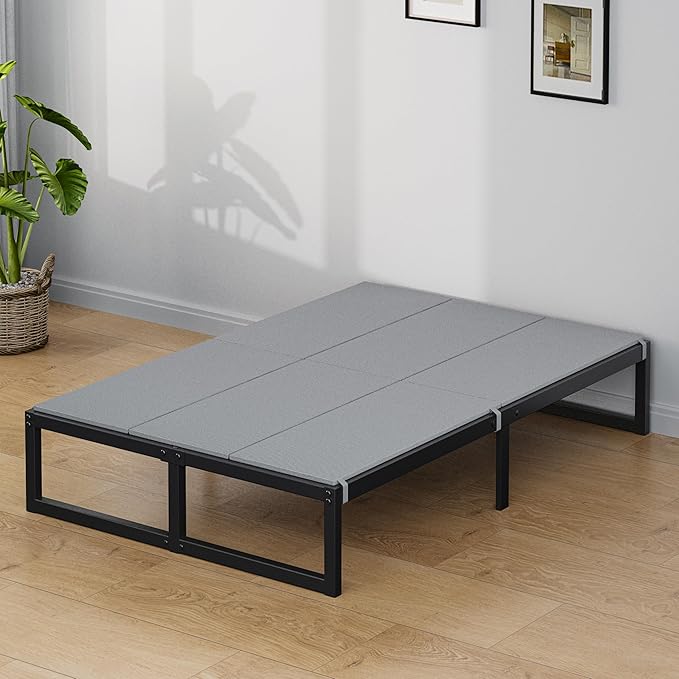 Lutown-Teen Bunkie Board Full Under Mattress High-Density Polymer Full Size Bunkie Board Anti-Sag, Breathable, Moisture Resistant, Noise Minimizing, Gray
