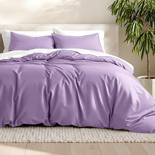 Bare Home Bedding Duvet Cover King Size - Premium 1800 Super Soft Collection - Lightweight, Cooling - Soft Breathable Bedding Duvet Cover (King, Lavender)