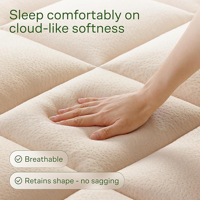 Niagara Sleep Solution Ultra Soft California King Size Mattress Topper - Rayon Derived from Bamboo Pillow Top Mattress Pad for Back Pain Relief - Naturally Cooling for Hot Sleepers, Beige