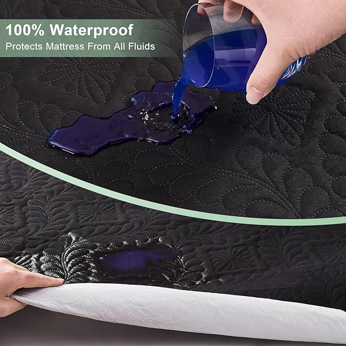 Sufdari King Waterproof Mattress Protector, Waterproof Mattress Cover,Breathable & Noiseless Mattress Pad, Waterproof Quilted Fitted Sheet Fits Up to 8-18" Deep Pocket