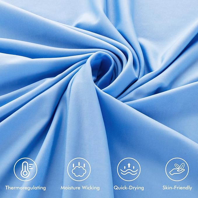 Avolare Cooling Pillow Cases, Arc-Chill Q-Max>0.5 Body Pillowcases for Hair Skin and Hot Sleepers, Soft Silky 20" x 54" Summer Long Pillow Cover with Zipper 1 Pack - Blue