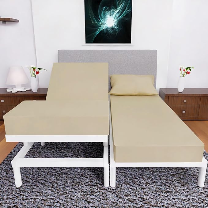 Split King Sheets Set with 2 Twin XL Fitted Sheet - 5 Piece Bedding - Wrinkle Free, Fade Resistant, Double Brushed Microfiber - Deep Pockets/Easy Fit (Tan)