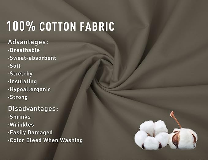 Sunflower Body Pillowcase 100% Cotton Long Pillow Cover/Case Envelope Closure 1 Pack, 20×54 inches Taupe Gray, Soft and Breathable