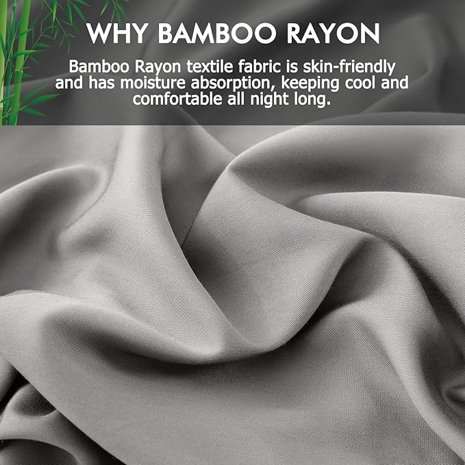 Curved Pillow Case Queen Size, Side Sleeper Pillow Cases Cover Cooling Rayon Derived from Bamboo with Zipper for hot Sleepers Hair and Skin, Breathable Silky Soft Pillowcase 1 Pack 20 * 30 Inches