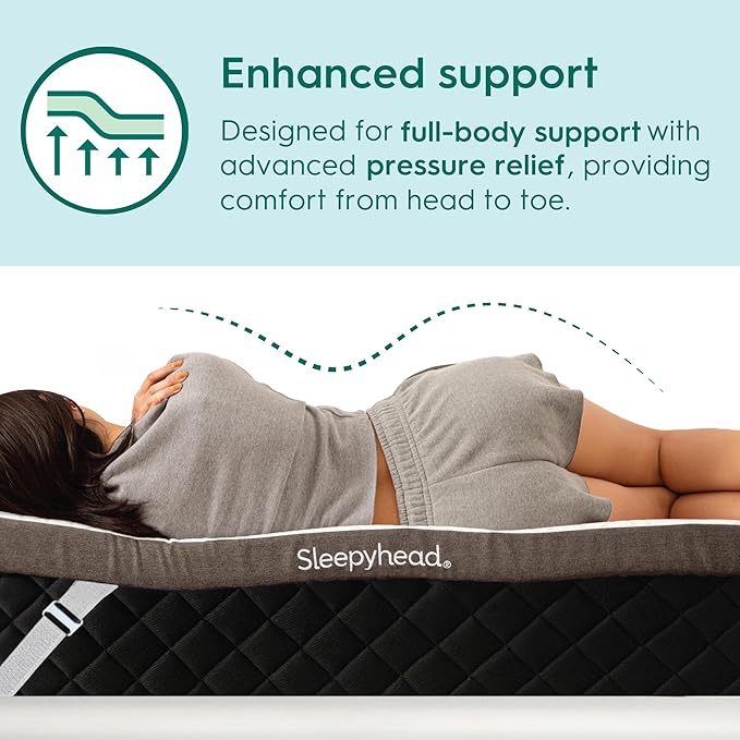 Sleepyhead Queen Mattress Topper 3 Inch, Cooling Gel Memory Foam, Pressure Relief, Removable Washable Cover, CertiPUR-US Certified, Mattress Pad Queen Size (Queen 3")