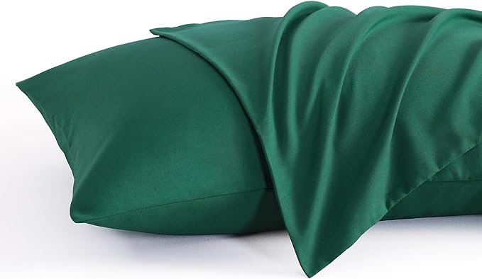 NTBAY Toddler Pillow Cases Set of 2, 2 Pack Brushed Microfiber 14x20 Pillow Cases, Soft, Wrinkle, Fade, Stain Resistant Dark Green Pillow Cases with Envelope Closure, 14x20 Inches, Dark Green
