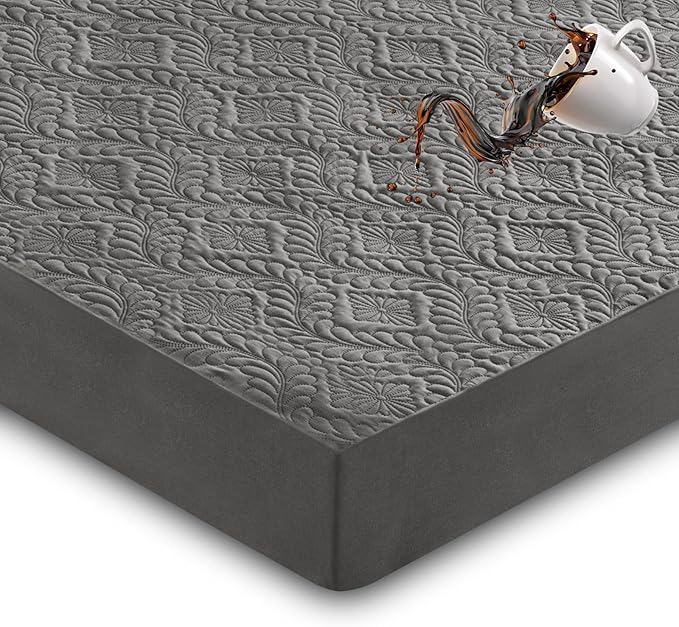 Sufdari King Waterproof Mattress Protector, Waterproof Mattress Cover,Breathable & Noiseless Mattress Pad, Waterproof Quilted Fitted Sheet Fits Up to 8-18" Deep Pocket