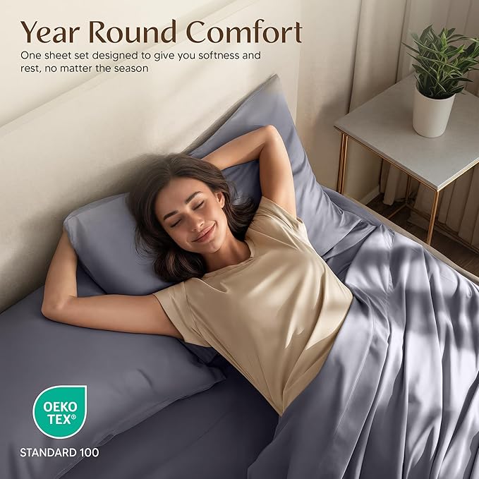 Utopia Bedding King Size Sheet Set – 4 Piece Bed Sheets, Soft and Breathable Microfiber, Includes 1 Fitted Sheet, 1 Flat Sheet and 2 Pillowcases – Oeko Tex (Grey)