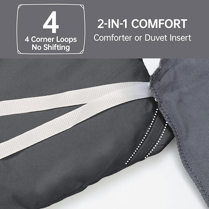 MUXHOMO King Size Comforter Set, All Season Ultra Soft Down Alternative Bedding - 3 Piece Lightweight Bed Set Includes 1 Comforter (104"x90") and 2 Pillow Shams (20"x36"), Dark Grey