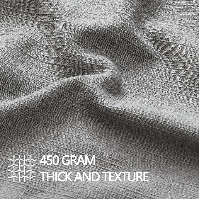 MIULEE Pack of 2 Thick Textured Couch Throw Pillow Covers, Grey Decorative Pillow Covers 20x20, Neutral Linen Cushion Cases for Sofa Bed Living Room Modern Farmhouse Home Decor, No Filling