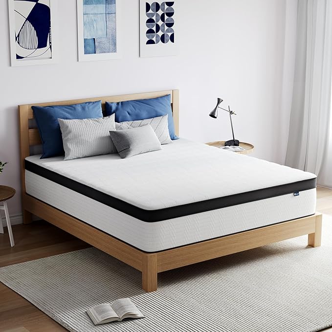 Avenco 10 Inch Queen Mattress in a Box, Medium Firm Hybrid Mattresses with Smarts™ Coil for Motion Isolation, Strong Edge Support, CertiPUR-US Certified