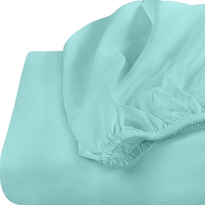 Utopia Bedding Twin XL Fitted Sheets - Bulk Pack of 2 Bottom Sheets - Soft Brushed Microfiber - Deep Pockets - Shrinkage & Fade Resistant - Easy Care (Twin XL, Spa Blue)
