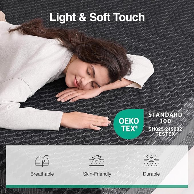 Novilla 8 Inch Twin Size Mattress, Mattress Twin Gel Memory Foam for Airflow Boost & Ergonomic Support with Breathable Side Panel & Green Tea-Infused Foam, Mattresses in a Box, Medium Firm