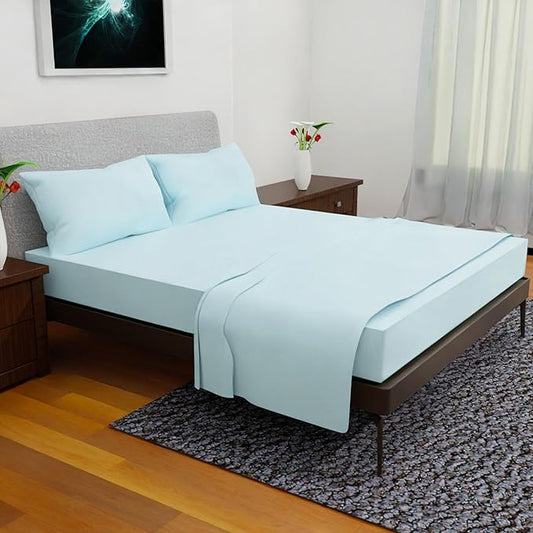 California King Sheet Sets – 4Pcs Cal King Bedding Set, Deep Pocket, Double Brushed Microfiber, Fade Resistant, Soft & Breathable Bed Sheets for Ultimate Comfort(Aqua)