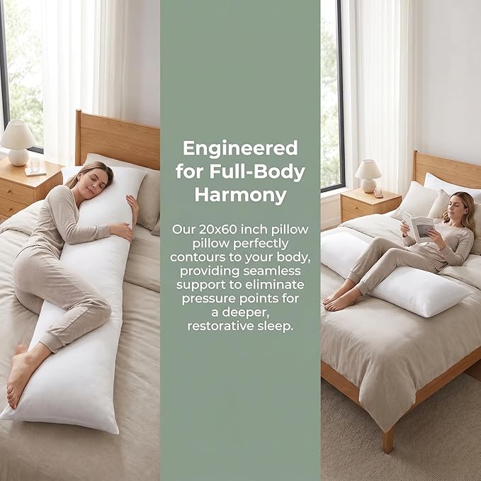 Zituop Dakimakura Pillow 150x50cm 20x60 inch Body Pillow Insert, Cloud-Soft PP Cotton Filling, Large Body Pillow Stuffer for Anime Pillowcase