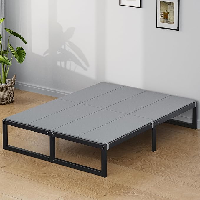 Lutown-Teen Bunkie Board King Under Mattress High-Density Polymer Mattress Support Board King Anti-Sag, Breathable, Moisture Resistant, Noise Minimizing, Gray