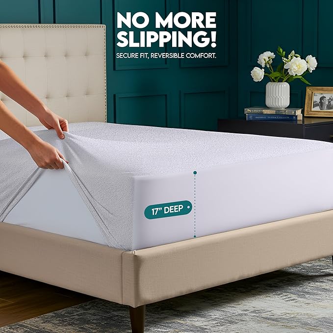 Utopia Bedding Waterproof Mattress Protector Top and Both Sides, King Size, Soft and Breathable Dual Sided Terry Mattress Cover, Fitted Style with Stretchable Elastic Pockets (2 Pack)