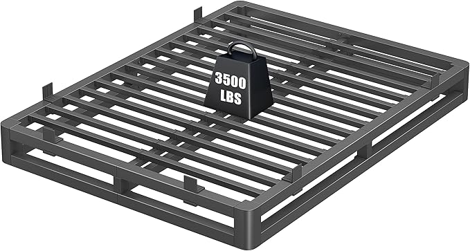 6 Inch King Size Bed Frame with Rounded Corner and Squeak Free U-Slot Design, Metal Platform Bed Frames 6 Non-Slip Guards, 3500lbs Heavy Duty Steel Slat Support, No Box Spring Needed, Black