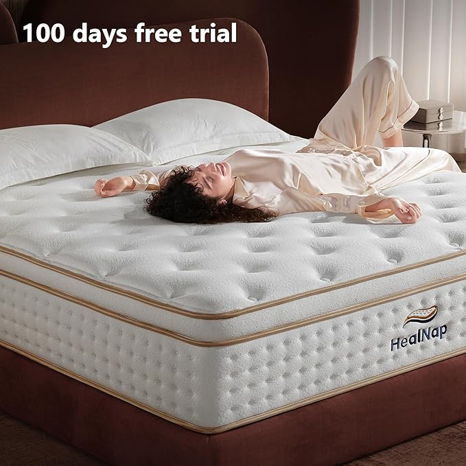 Queen,12inch Queen Hybrid Mattress in a Box Memory Foam Mattress Size Firm with Individual Pocket Spring Upgrade Zoned Support Medium Firm Memory Fat Mattress