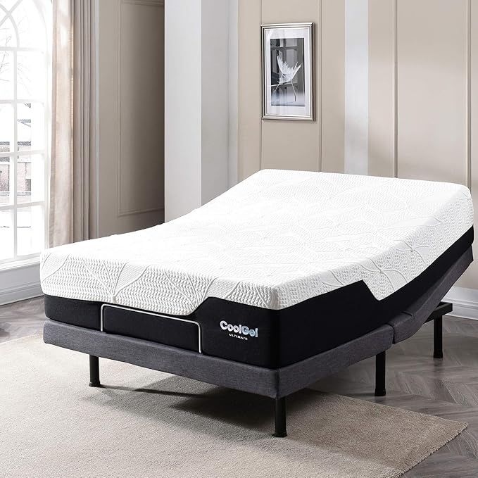 COOL GEL Chill Memory Foam 14-Inch Mattress with 2 Pillows, CertiPUR-US Certified, Mattress in a Box, King, White