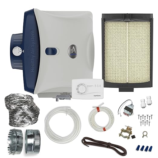 AprilAire 620MKZ Whole-House, Large Bypass Evaporative Humidifier – 18 Gallons Per Day, Water Saving with Manual Control and Installation Kit for up to 5,300 Sq. Ft.