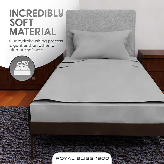 Twin Sheet Set - 3-Pcs Set - Deep Pockets - Cooling Twin Bed Sheets - Soft and Breathable Twin Bedding Sets - Twin Size Sheets for Comfortable Sleep - Twin Bed Sheets (Silver)