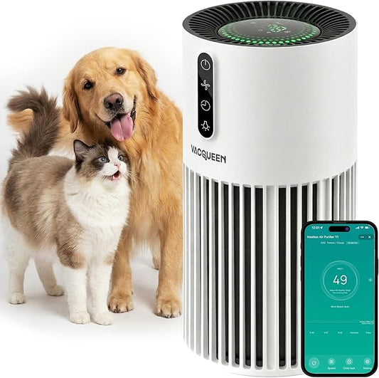 Smart Air Purifiers for Bedroom Home with Timer and Schedule, Cover 2200 Ft²and Quiet Sleep Mode, Washable Pre-Filter, WiFi HEPA Air Purifier For Remove Home Pets Odors, Smoke, Dust (White)