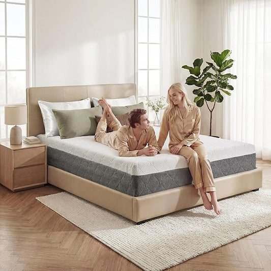 Full Mattress 10-Inch Medium Firm: Cooling Gel Memory Foam for Zoned Support, Breathable Supportive Green Tea for Pressure Relief, Motion Isolation Cover, CertiPUR-US Certified Foams & Fabric, 75x38