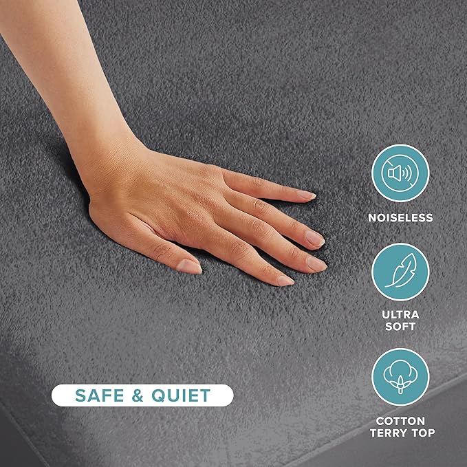 Bare Home Twin Extra Long Mattress Protector - 100% Waterproof & Breathable - Cooling Mattress Cover - Protect Against Spills - Vinyl Free - Dorm Essentials - Protect Your Mattress (Twin XL, Grey)