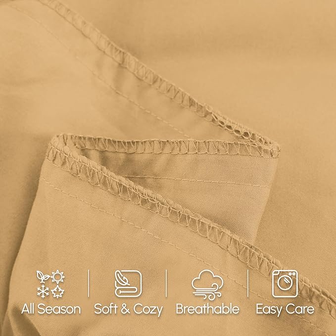 Elegant Comfort Luxury Ultra-Soft 1-Piece Body Pillowcase - 1500 Premium Hotel Quality Microfiber Double Brushed - Wrinkle Resistant, Body Pillowcase Size, Camel-Gold