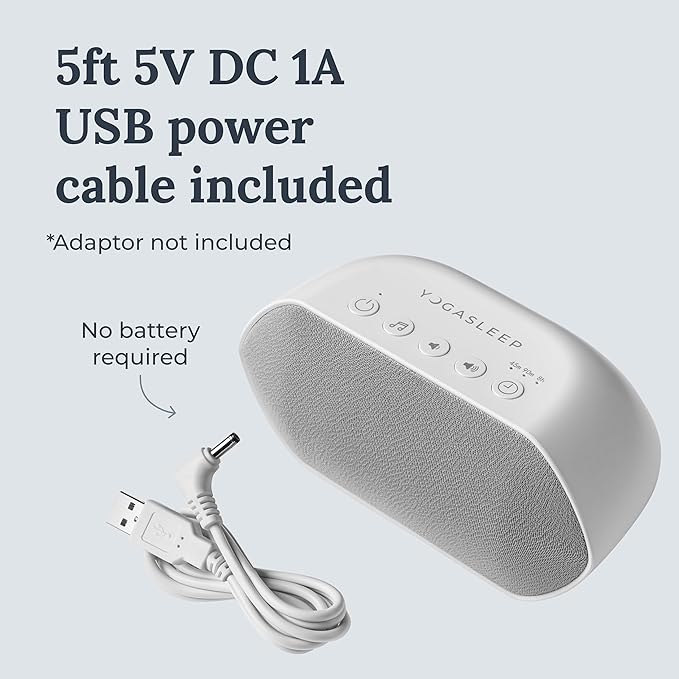 Yogasleep Soundcenter Portable White Noise Machine, 6 Soothing Sounds, 25 Volume Settings, Includes Timer, Sleep Therapy for Adults & Kids, Noise Cancelling for Office Privacy & Meditation