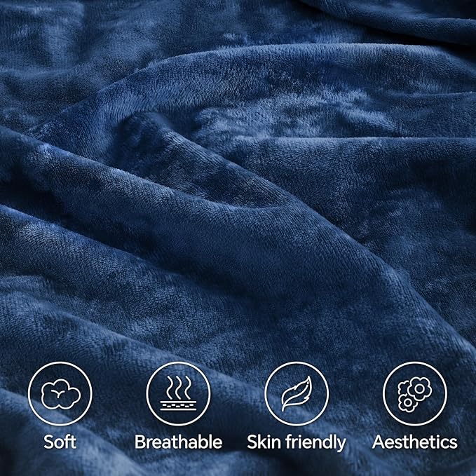 BEDELITE Velvet Body Pillow Cover with Zipper, Soft and Plush 20x54 Long Pillow Case, Velvety Smooth and Cozy Body Pillow Pillowcase for Bedroom and Couch, for All Seasons(Navy Blue)